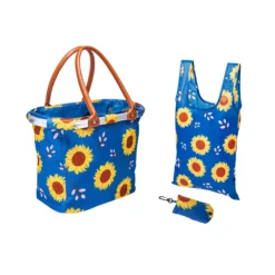 Einkaufskorb „Sonnenblume“ + Gratis-Einkaufstasche