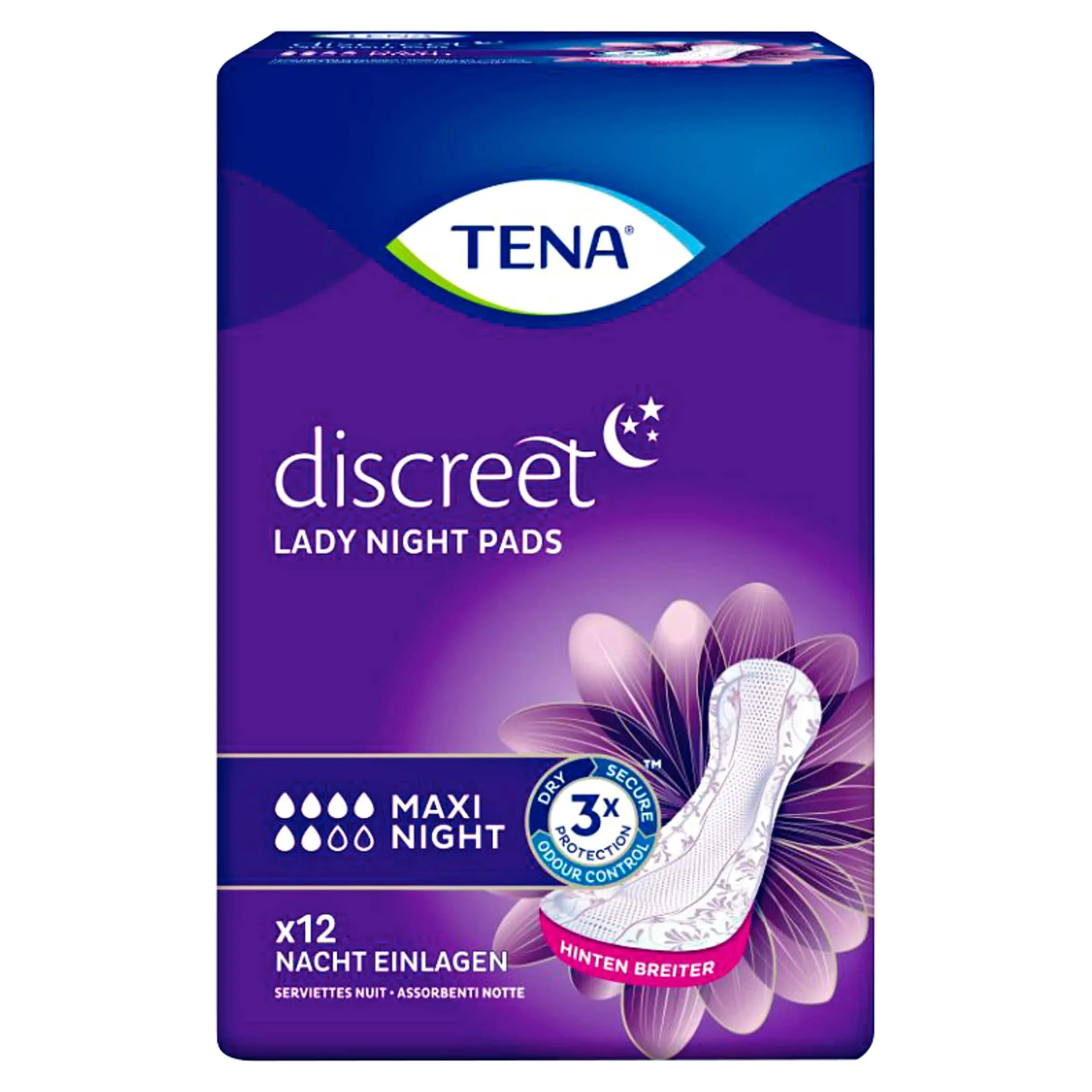 Einlagen Lady discreet Maxi Night, 12 Stück