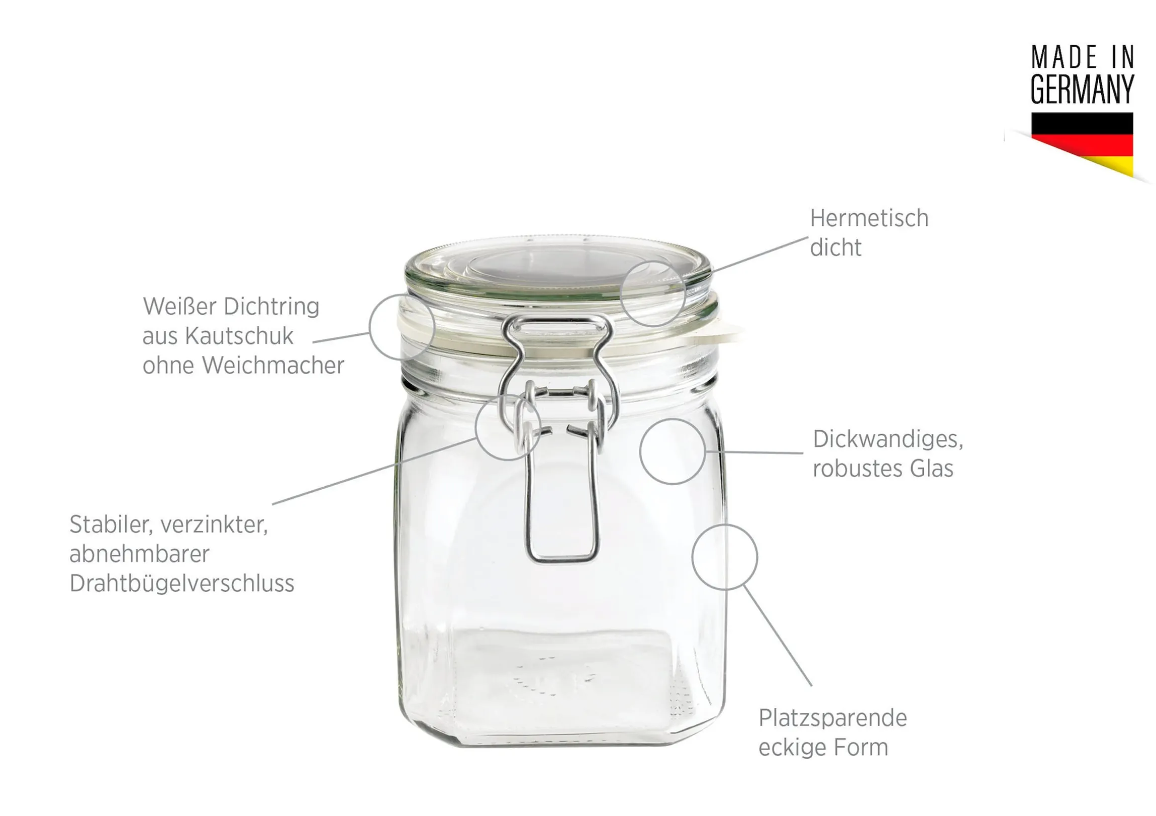 Einmachglas mit Deckel, 75 cl GOTHIKA