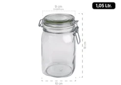 Einmachglas mit Deckel, 1,05 l GOTHIKA 6 x Einmachglas