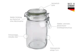 Einmachglas mit Deckel, 1,05 l GOTHIKA 6 x Einmachglas