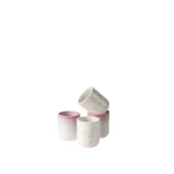 Espressobecher-Set, Steinzeug Alpenwiese Beere / Creme