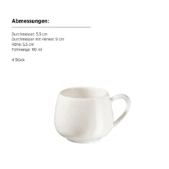 Espressotassen Set, Porzellan Taya