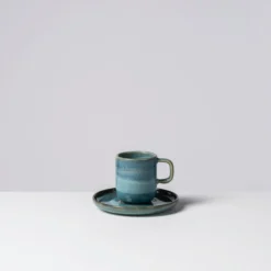 Espressotassen-Set, Steinzeug TIEFER SEE Blau / Grün
