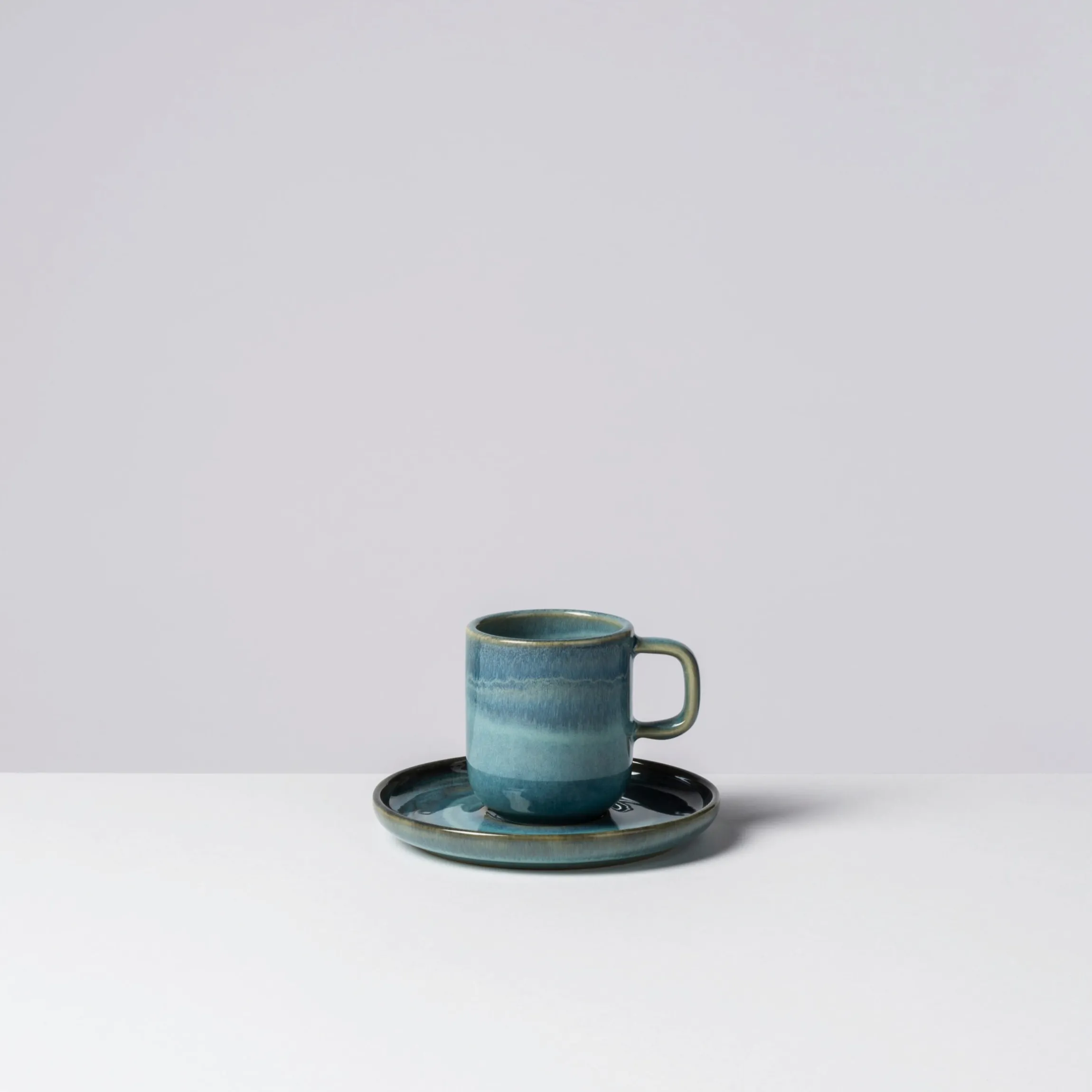Espressotassen-Set, Steinzeug TIEFER SEE Blau / Grün