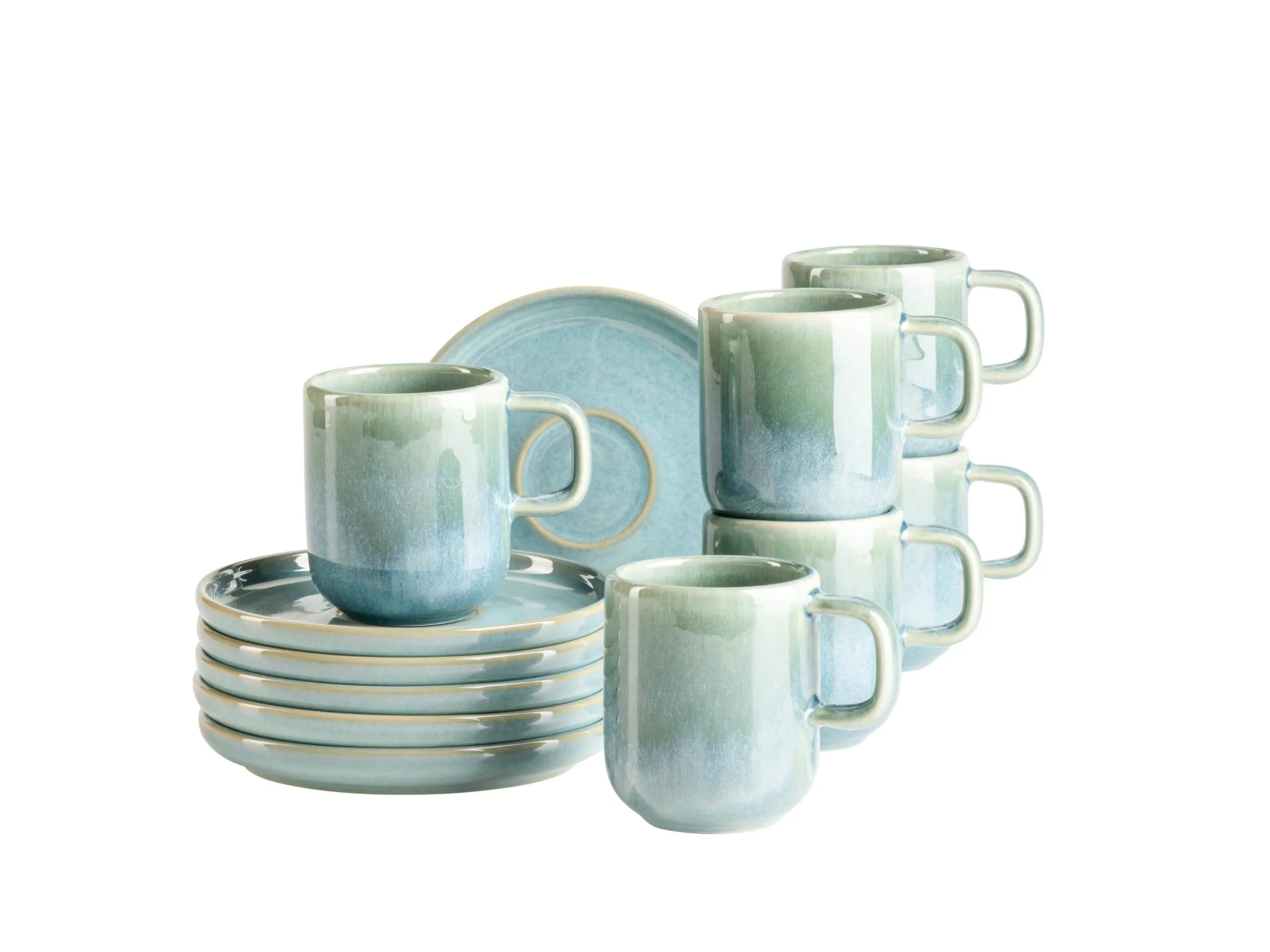 Espressotassen-Set, Steinzeug Cordelia Grün