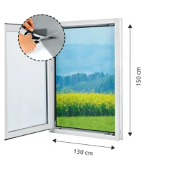 Fenster-Insektennetz "Magic Klick" mit Magnetbefestigung, 2 Stück je 150x130 cm, zuschneidbar