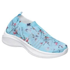 Flexi-Damenschuh Federleicht "Blumen" blau
