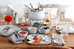 Fondueteller Set, Porzellan -