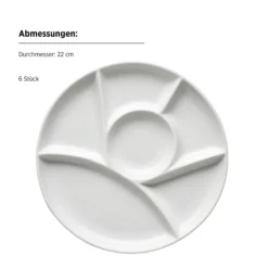Fondueteller Set, Porzellan - Weiß