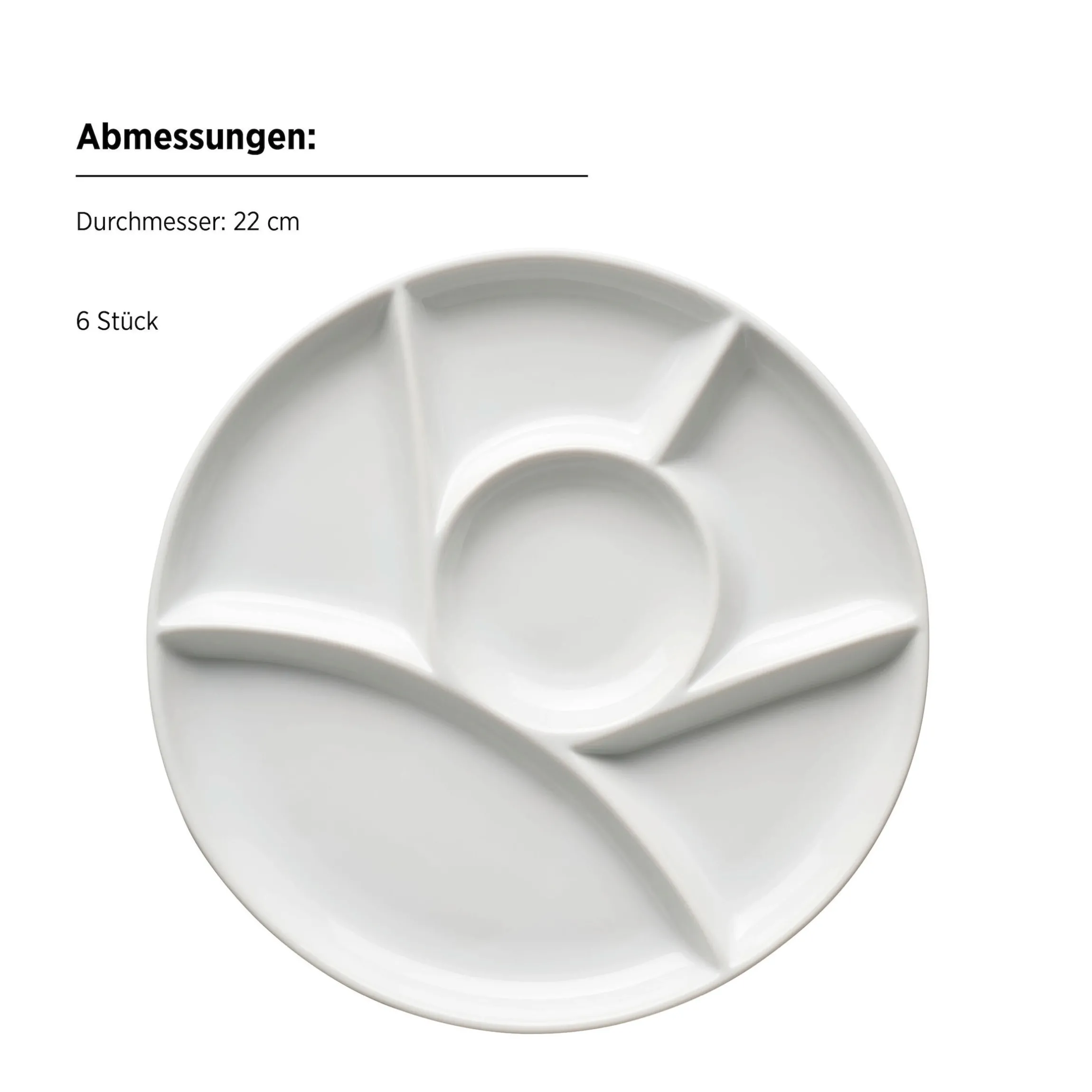 Fondueteller Set, Porzellan - Weiß