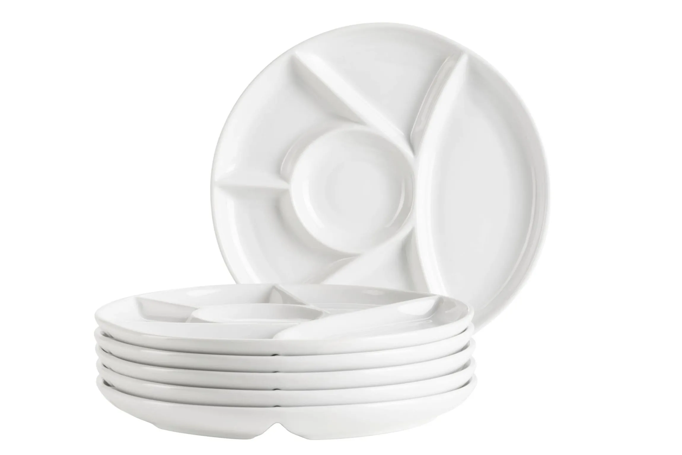 Fondueteller Set, Porzellan - Weiß