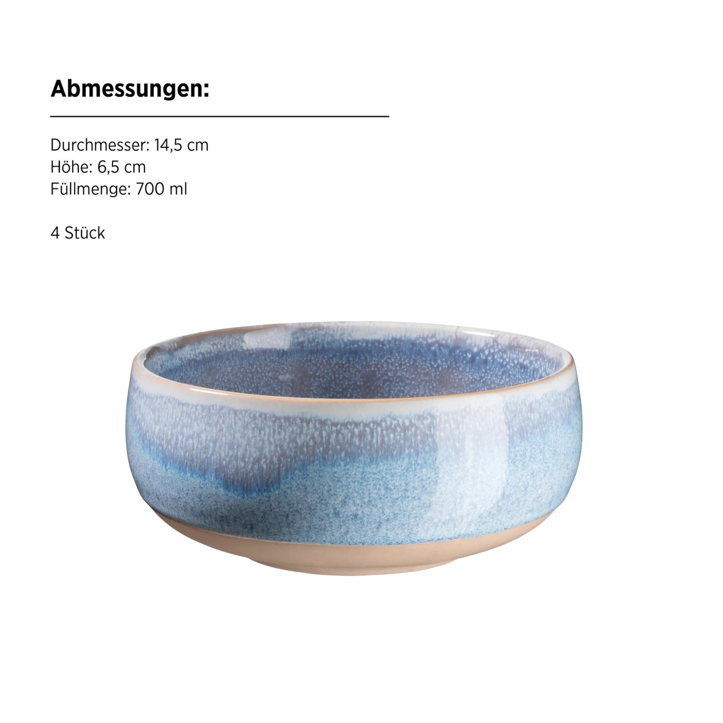 Frühstück Set, Steinzeug Aquata Blau