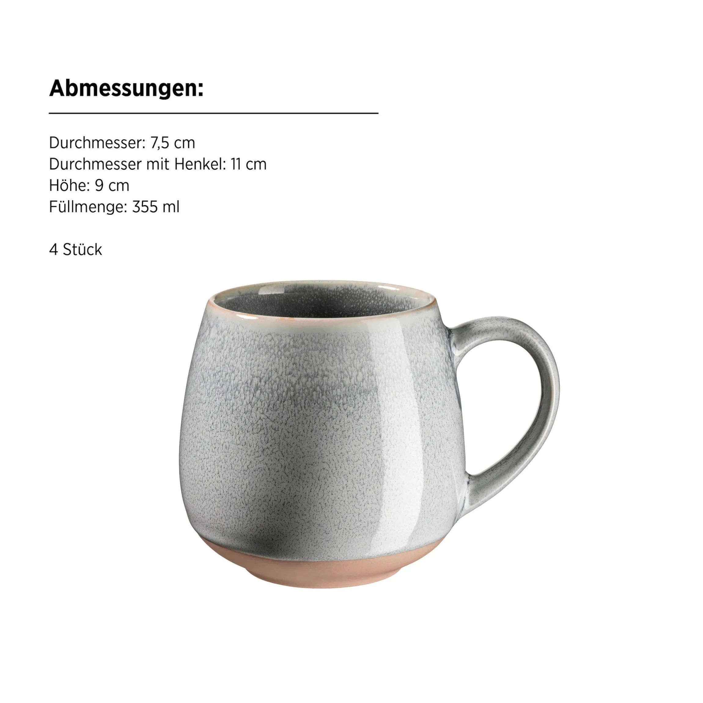Frühstück Set, Steinzeug Aquata Grau