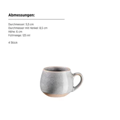 Frühstück Set, Steinzeug Aquata Grau