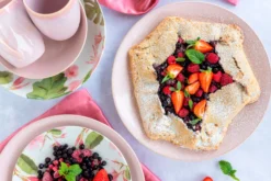 Frühstücksset, Keramik Ossia Mint / Weiß / Rot