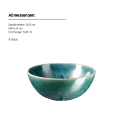 Frühstücks Set, Steinzeug Carellia Blau