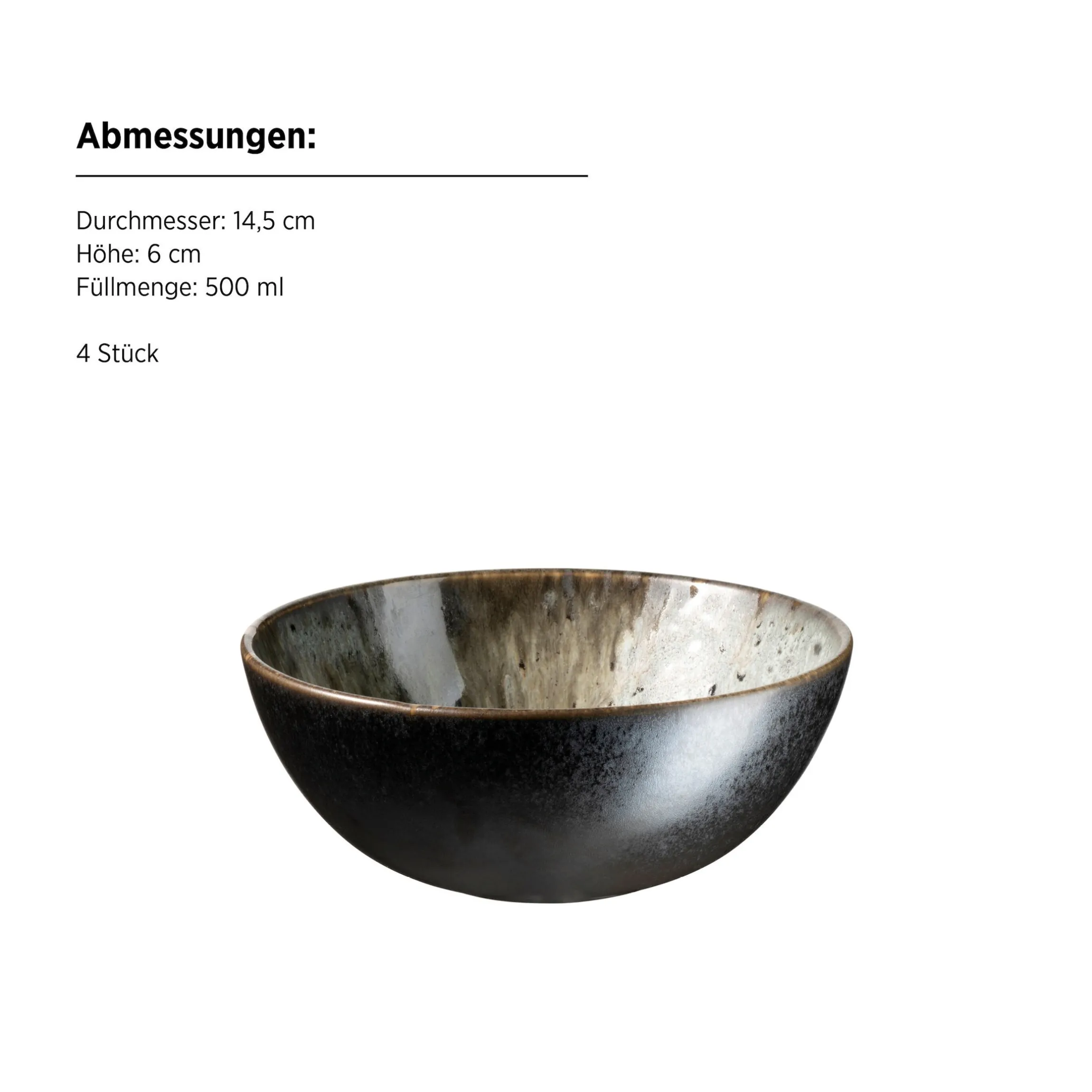 Frühstücks Set, Steinzeug Carellia Grau