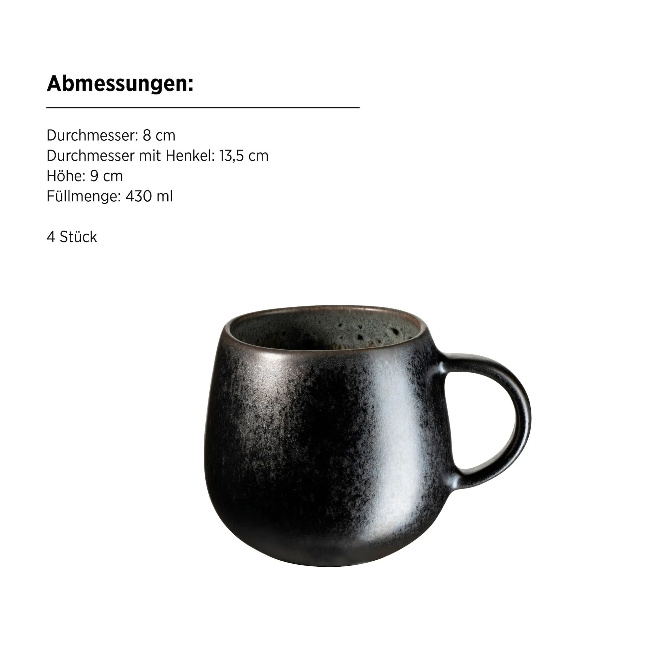 Frühstücks Set, Steinzeug Carellia Grau