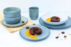 Frühstücksset, Steinzeug Livio Grün