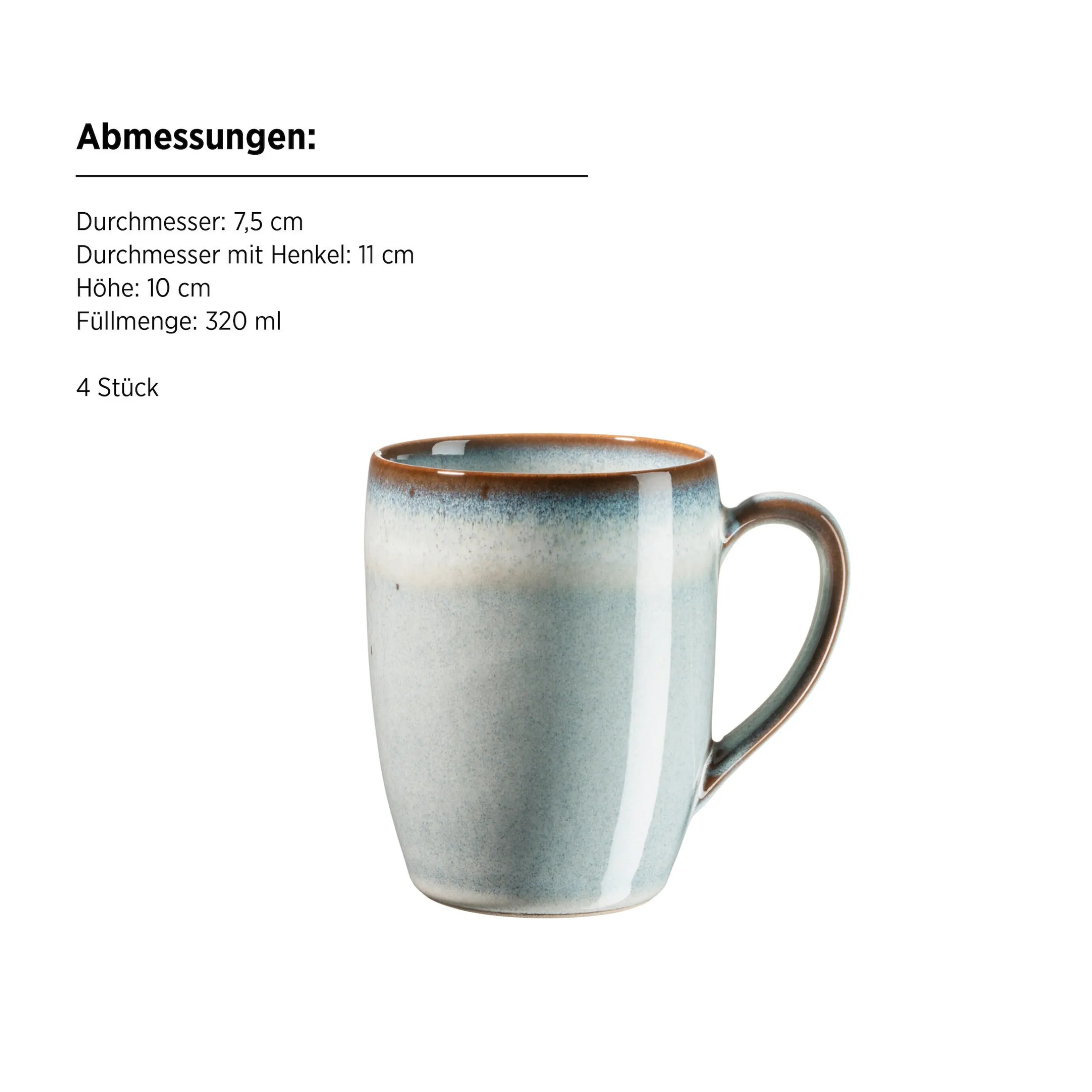 Frühstücksset, Steinzeug Smoky's Grün