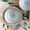 Frühstücksset, Steinzeug Smoky's Weiß