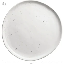 Geschirr-Set, Keramik Andoro 4 x Speisteller, 4 x Dessertteller, 4 x Kaffeebecher, 4 x Müslischale