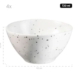 Geschirr-Set, Keramik Andoro 4 x Speisteller, 4 x Dessertteller, 4 x Kaffeebecher, 4 x Müslischale