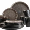 Geschirr-Set, Keramik Niara Organic 4 x Speisteller, 4 x Dessertteller, 4 x Kaffeebecher, 4 x Müslischale
