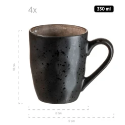 Geschirr-Set, Keramik Niara Organic 4 x Speisteller, 4 x Dessertteller, 4 x Kaffeebecher, 4 x Müslischale