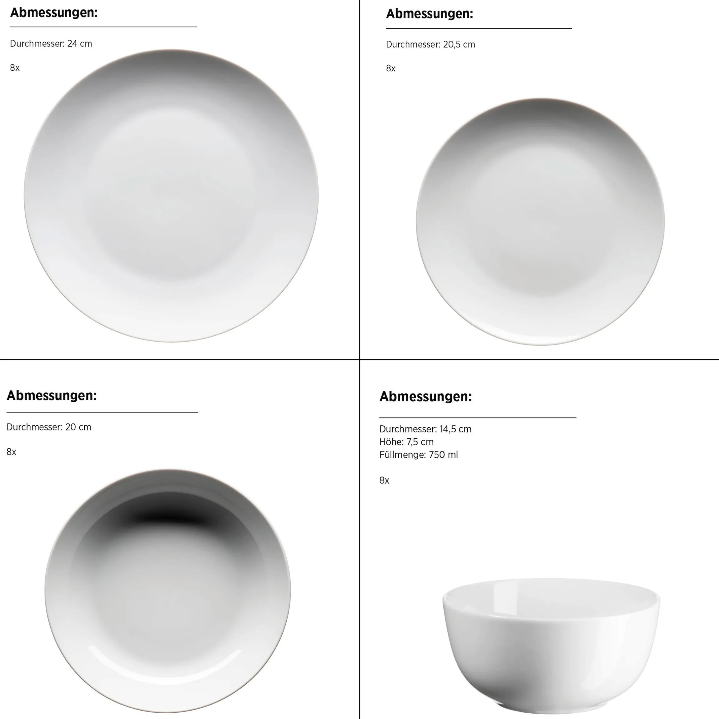 Geschirr-Set, Porzellan Barca