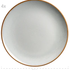 Geschirrset, Steinzeug Mabella 4 x Speisteller, 4 x Suppenteller, 4 x Dessertteller, 4 x Müslischüssel, 4 x Kaffeebecher