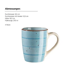 Geschirr Set, Steinzeug Valmera Hellblau