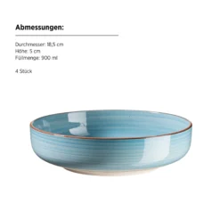 Geschirr Set, Steinzeug Valmera Hellblau
