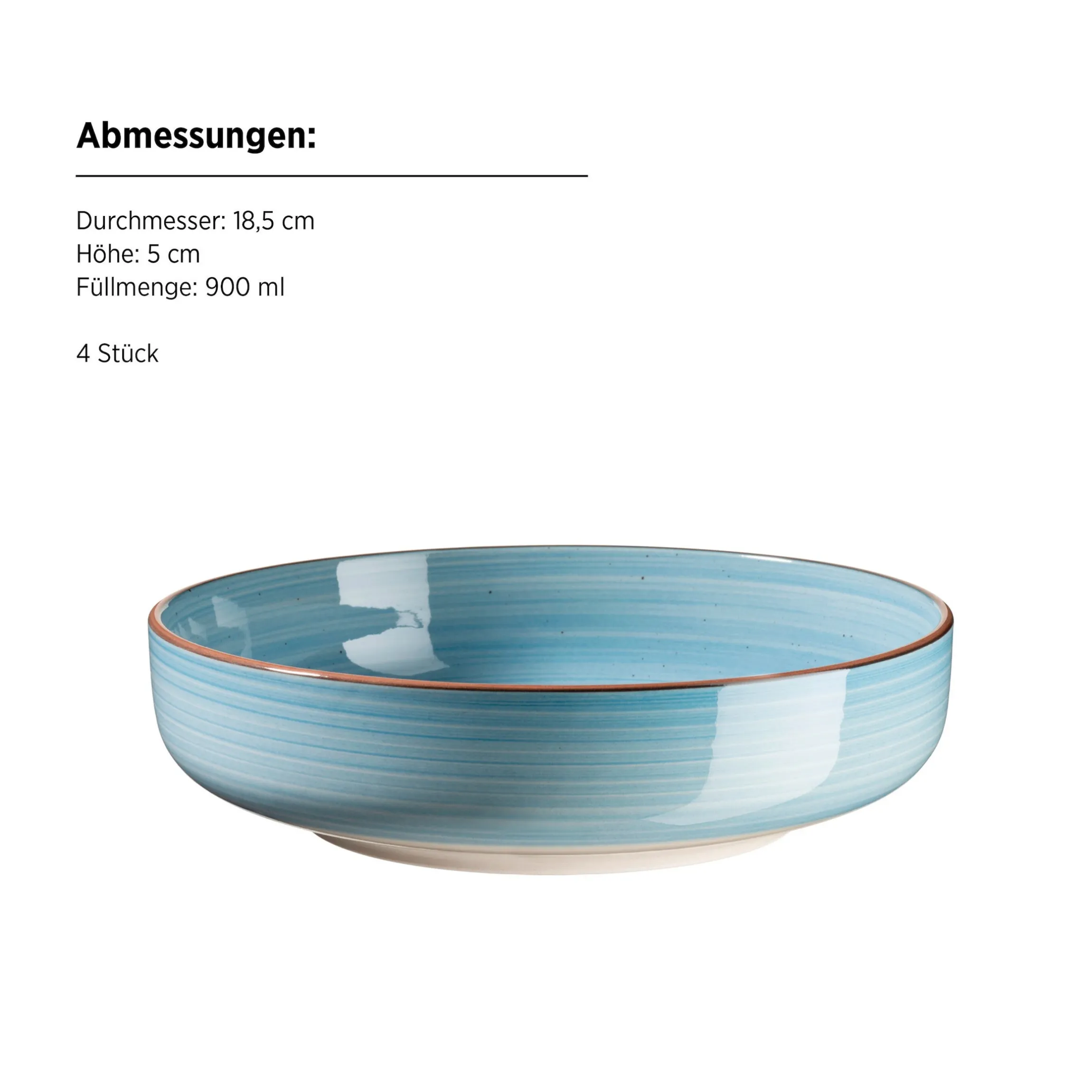Geschirr Set, Steinzeug Valmera Hellblau