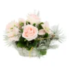 Gesteck "Rose" im Weidenkorb hellrosa