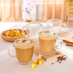 Glas-Tassen-Set, 4 Stück je 350 ml