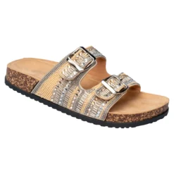 Glitzer-Pantolette „Gritt“ gold/beige