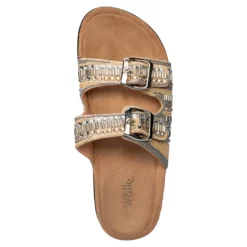 Glitzer-Pantolette „Gritt“ gold/beige