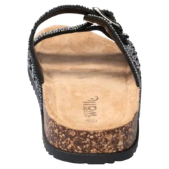 Glitzer-Pantolette „Gritt“ schwarz/silber