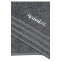 Handtuch personalisiert mit Namen, 50x100 cm, 100% Baumwolle anthrazit