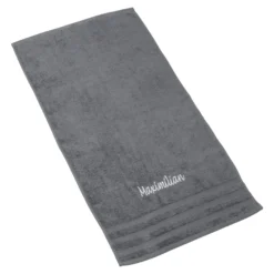 Handtuch personalisiert mit Namen, 50x100 cm, 100% Baumwolle anthrazit