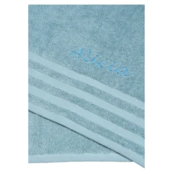 Handtuch personalisiert mit Namen, 50x100 cm, 100% Baumwolle rauchblau