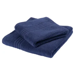 Handtuch personalisiert mit Namen, 50x100 cm, 100% Baumwolle marine