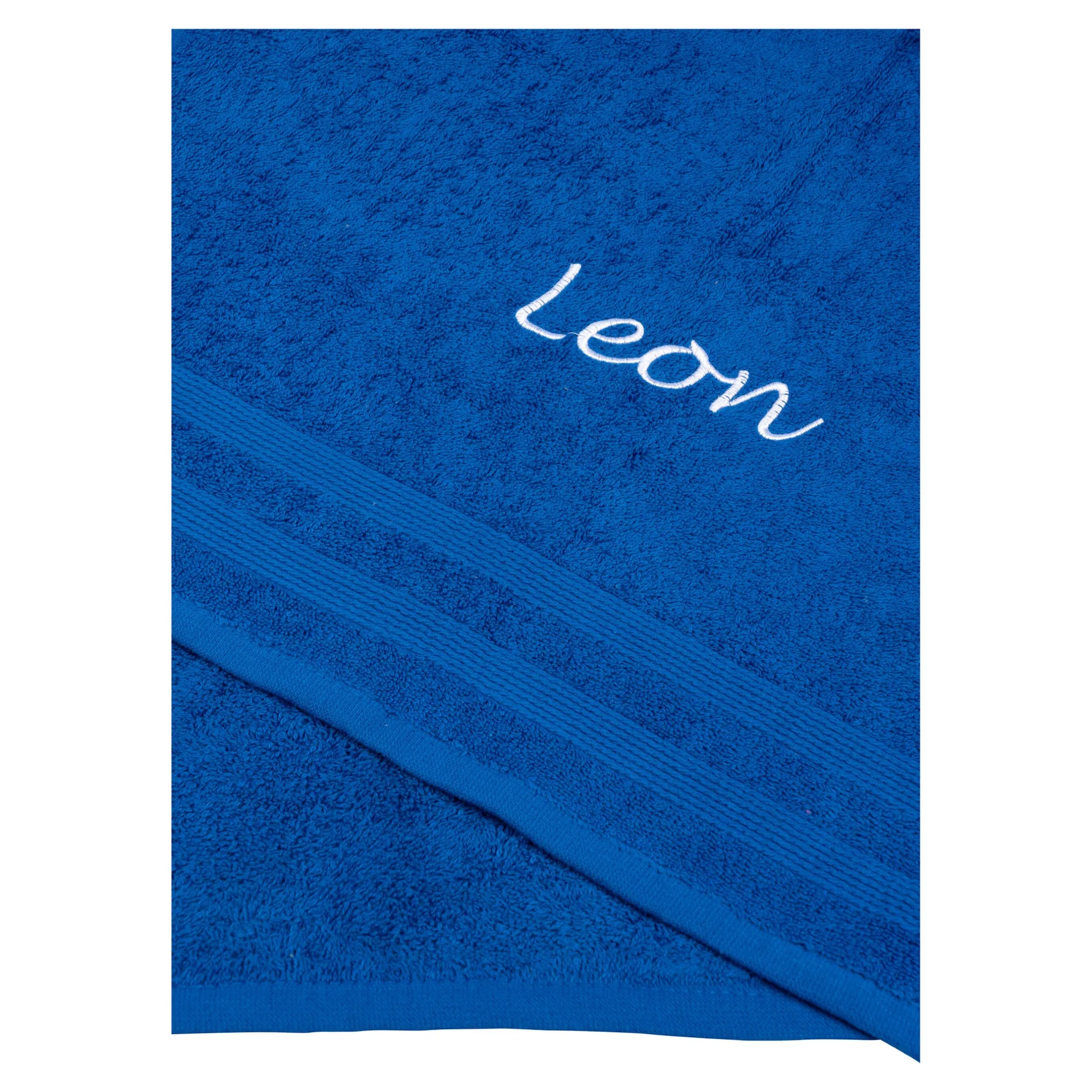 Handtuch personalisiert mit Namen, 50x100 cm, 100% Baumwolle blau