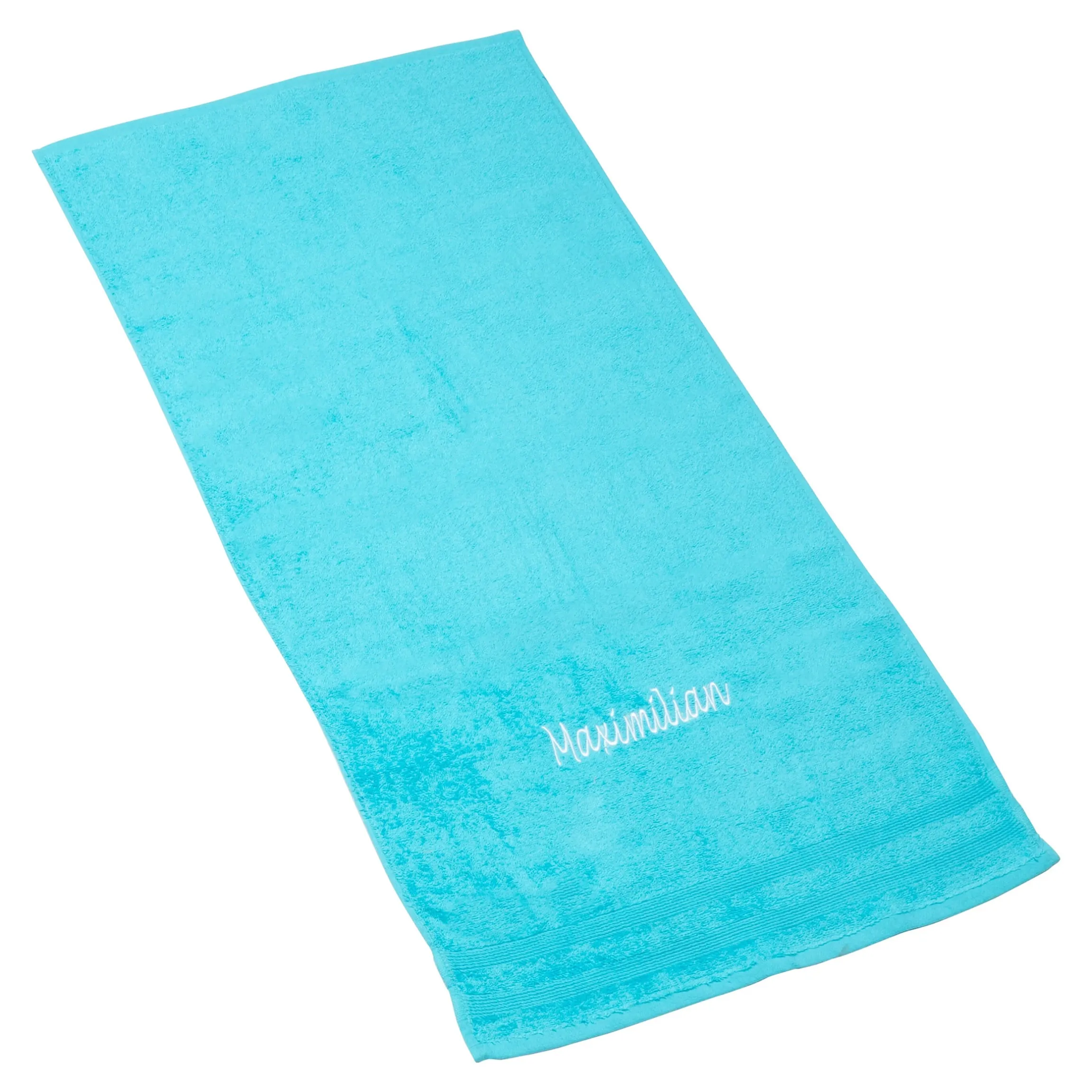 Handtuch personalisiert mit Namen, 50x100 cm, 100% Baumwolle türkis