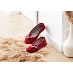 Hausschuh-Ballerina „Bärbel“ rot