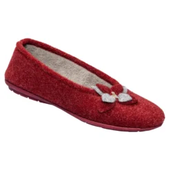Hausschuh-Ballerina „Bärbel“ rot