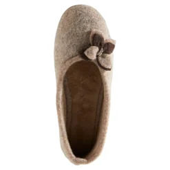 Hausschuh-Ballerina „Bärbel“ taupe