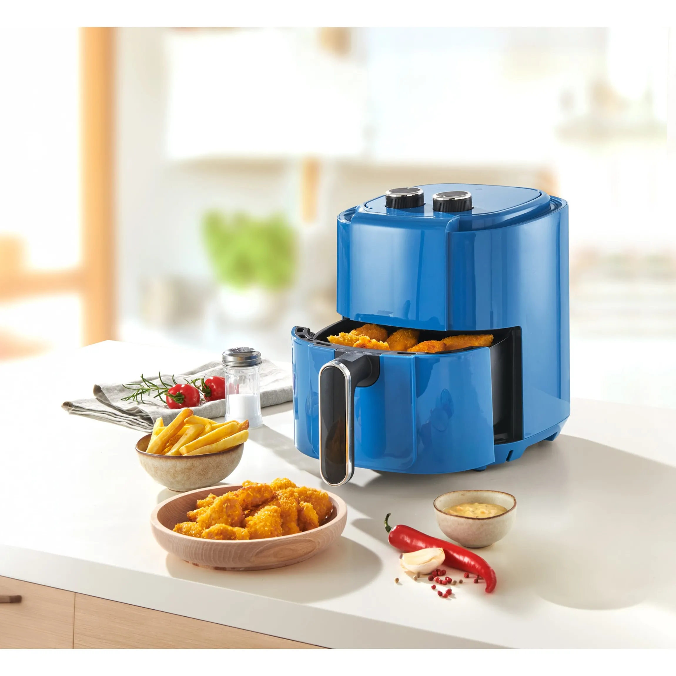 Heißluftfritteuse "Crispy-blue"